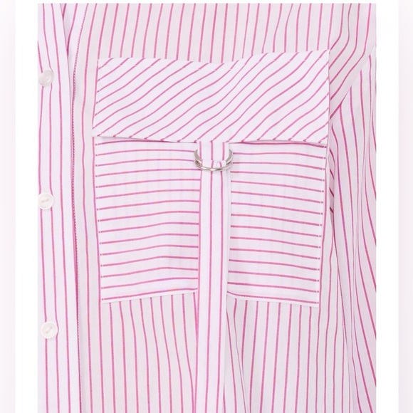 Parker Pin Striped Button Up Cotton Shirt Top size XS - Picture 2 of 12